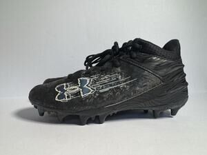 Under Armour Spotlight Football Cleats Black Gray Youth Boys Size 4Y
